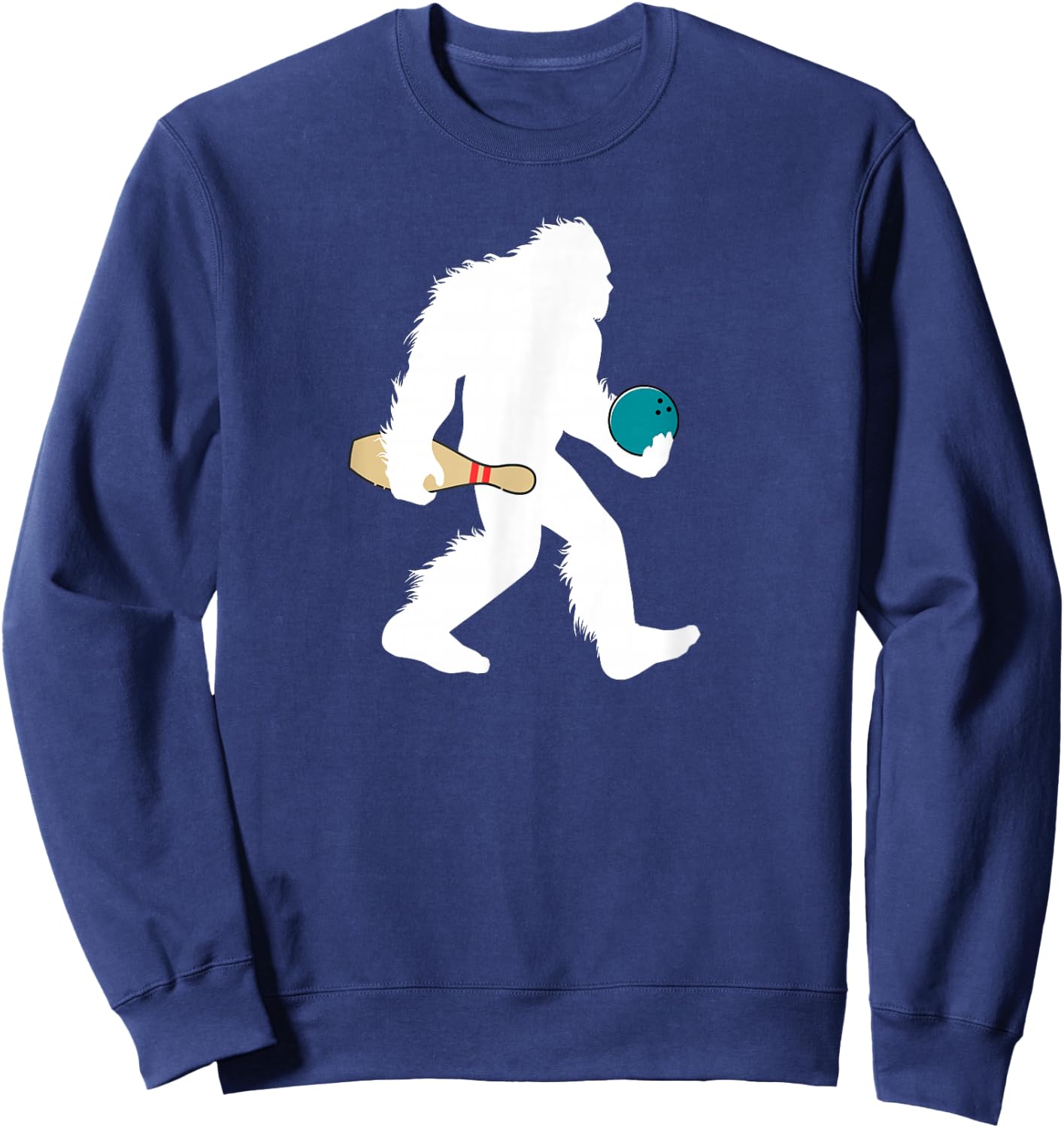 Bigfoot Bowling Funny Sport Lane Sasquatch Bowler Sweatshirt - Sweatshirt | Navy