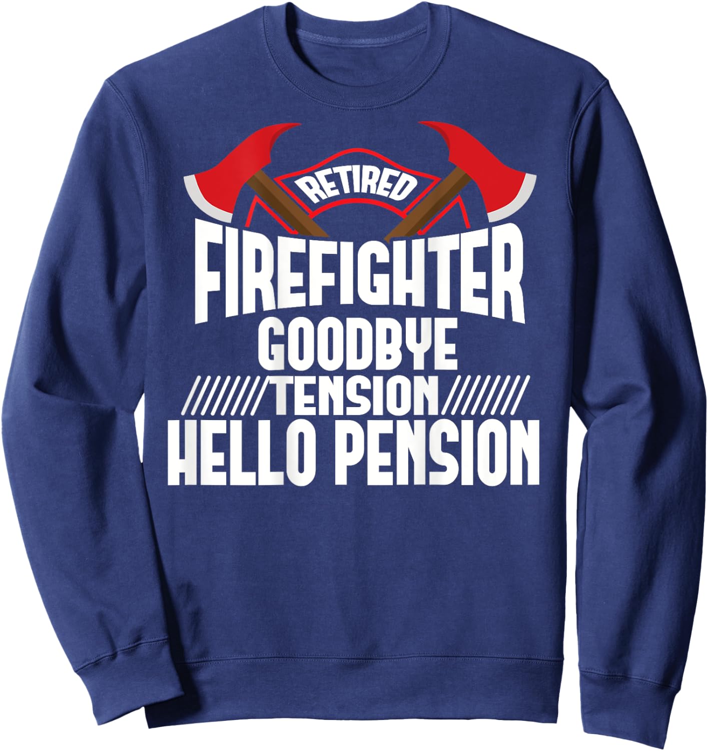 Retired Firefighter Thin Red Line Retirement Party Gift Sweatshirt - Sweatshirt | Navy