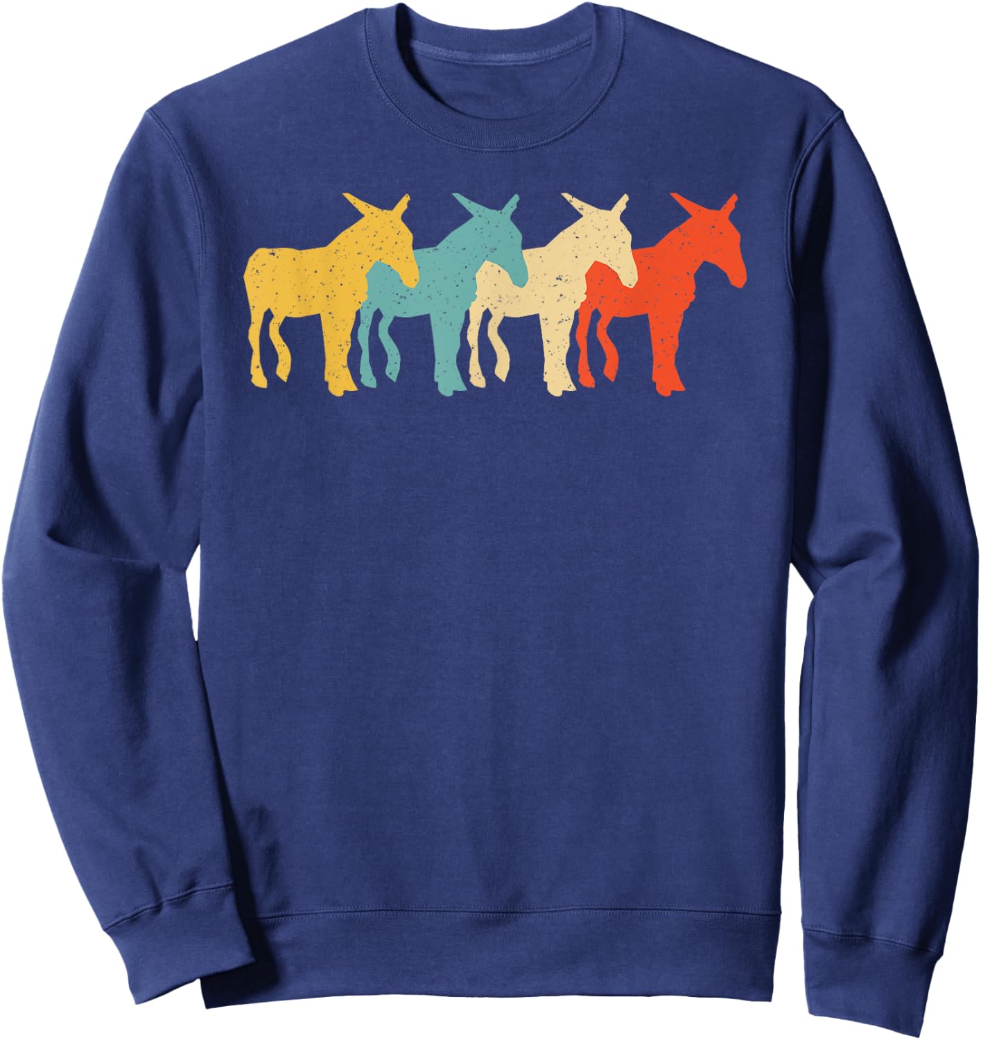 Mule Vintage Retro Donkey Horse Hybrid Lover 60s 70s Gift Sweatshirt - Sweatshirt | Navy
