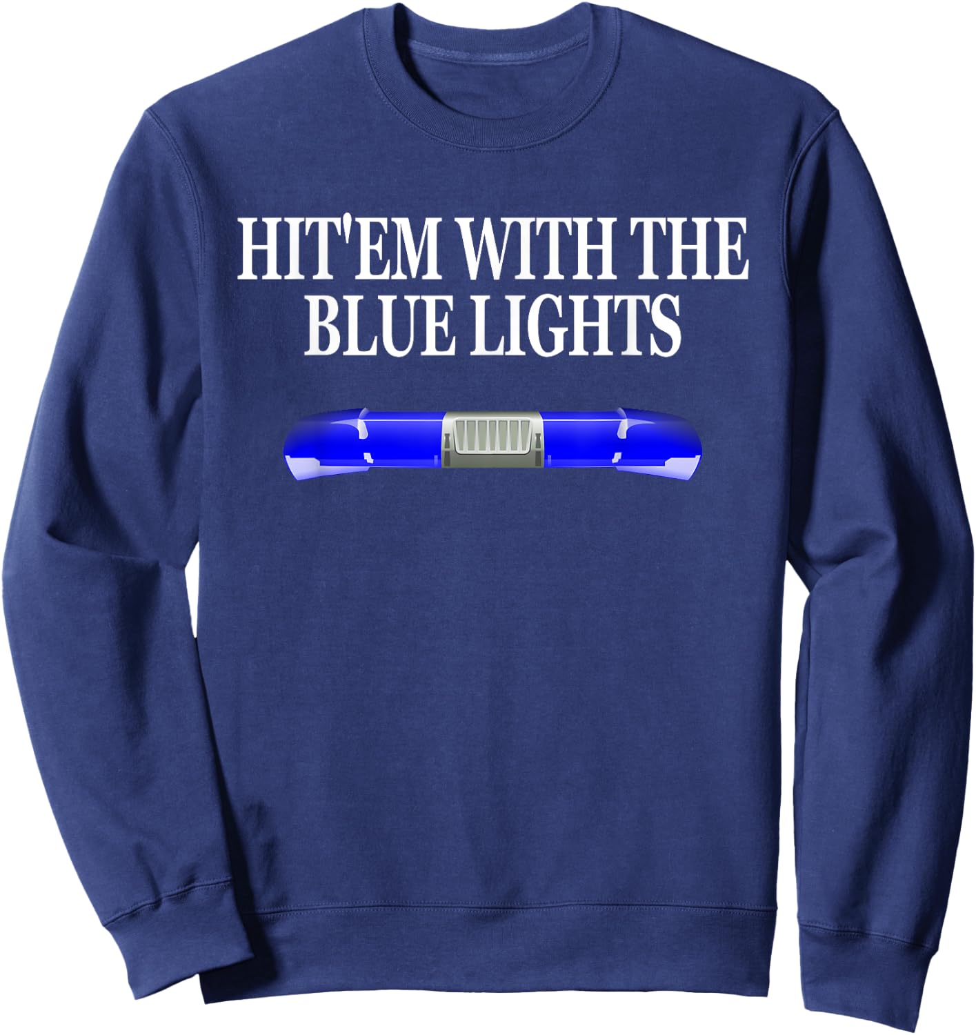 Funny Police Officer Blue Lights Women Sweatshirt - Sweatshirt | Navy