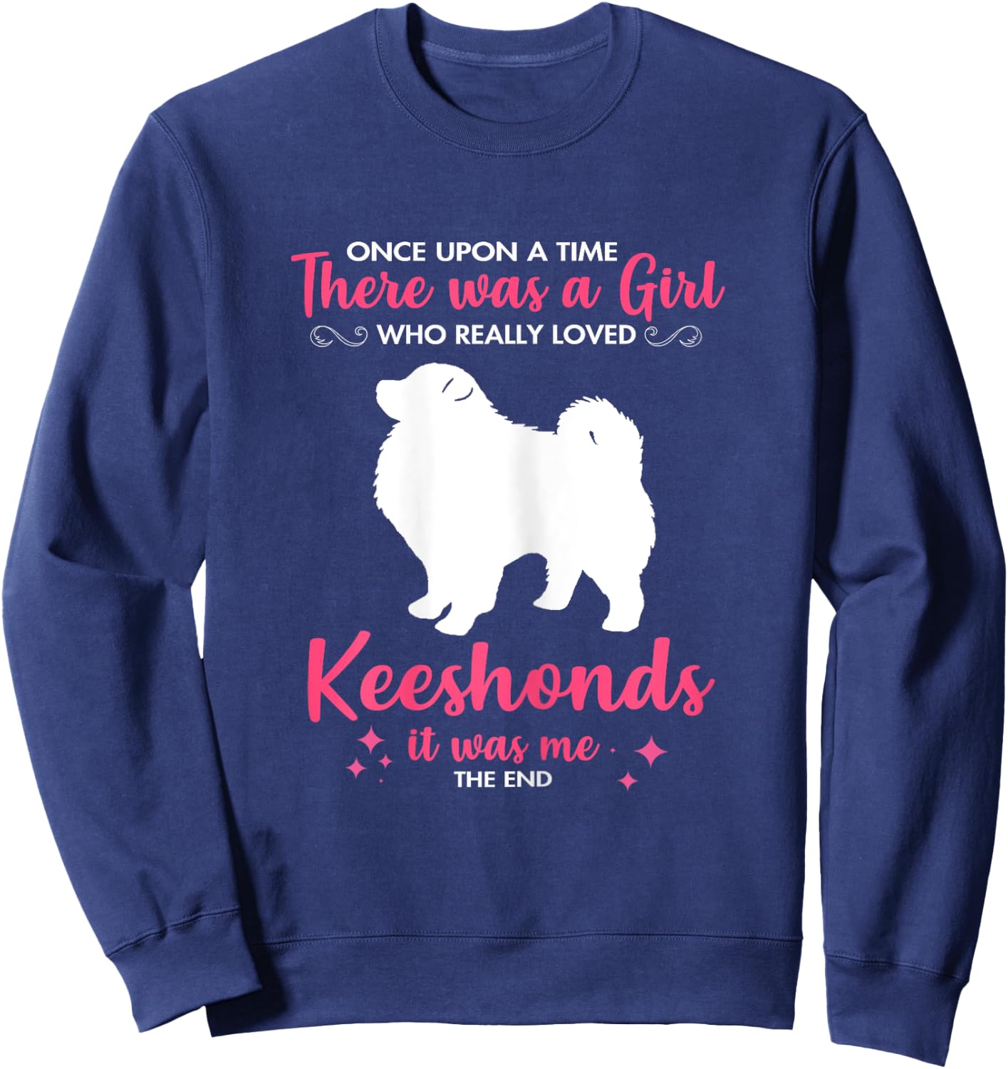 Girl Loves Keeshond Dog Pet Gift Women Mom Dad Him Sweatshirt - Sweatshirt | Navy