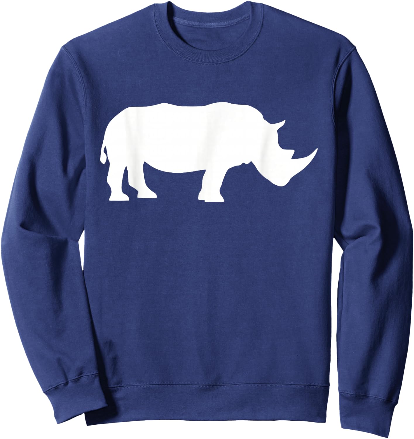 Rhino Store Rhino - Black Adult - Animal Print - - Short Sleeve - Modern Style - Casual Wear - All Seasons Sweatshirt - Sweatshirt | Navy