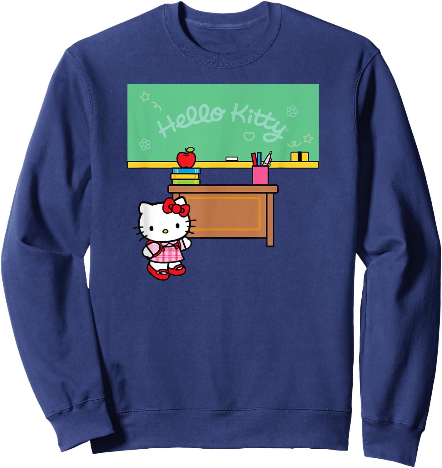 Hello Kitty Classroom Teacher School Men Women Girls Kids Sweatshirt - Sweatshirt | Navy