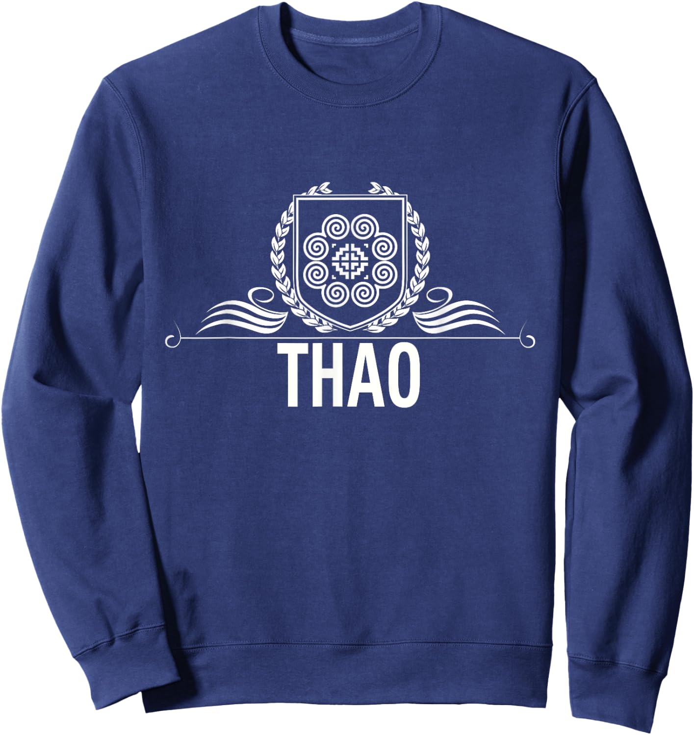 Thao Spiral Family Scroll Hmong Design Sweatshirt - Sweatshirt | Navy