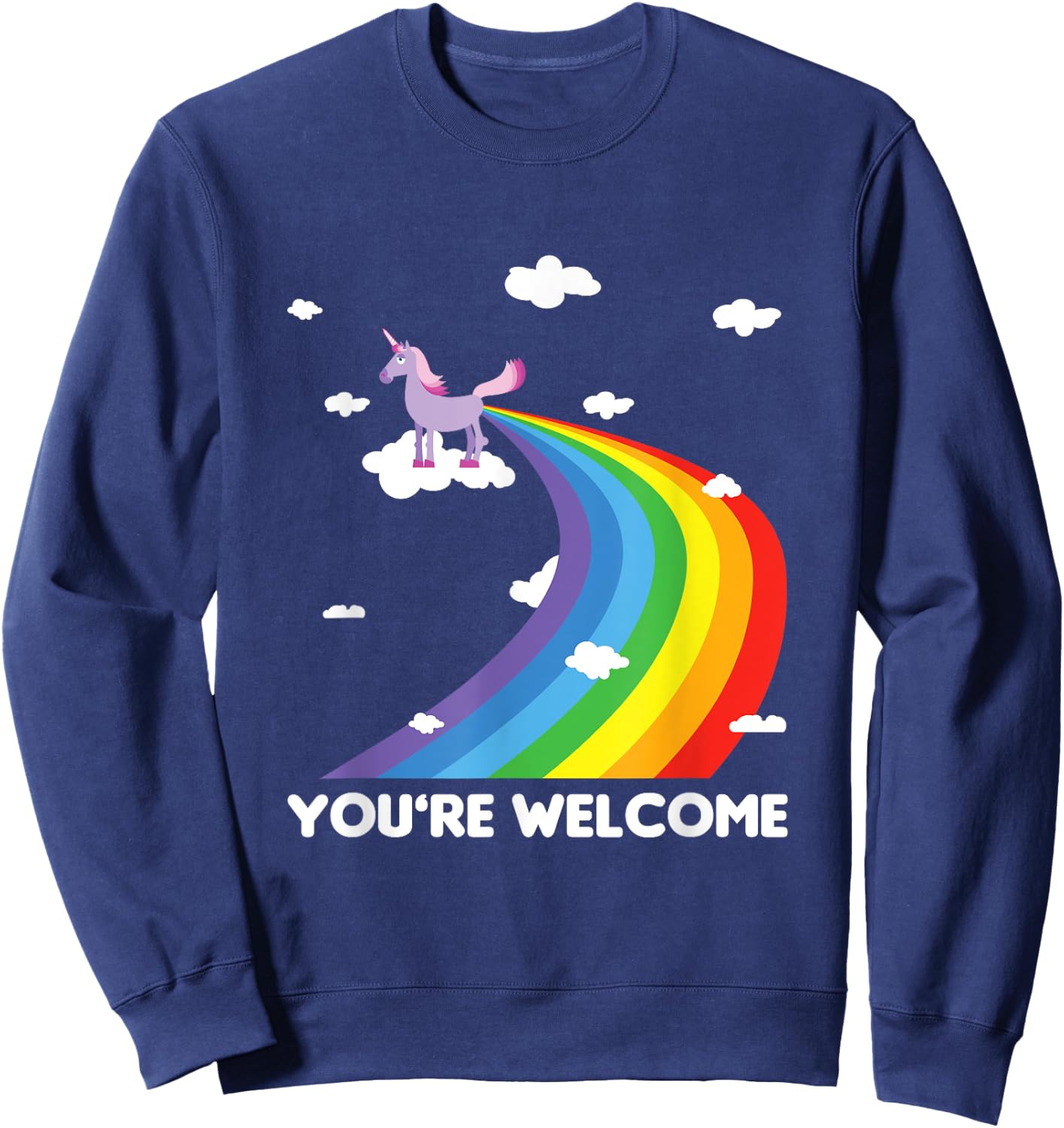 Fun Unicorn Rainbow Fart Poop Where Rainbows From Joke Gift Sweatshirt - Sweatshirt | Navy