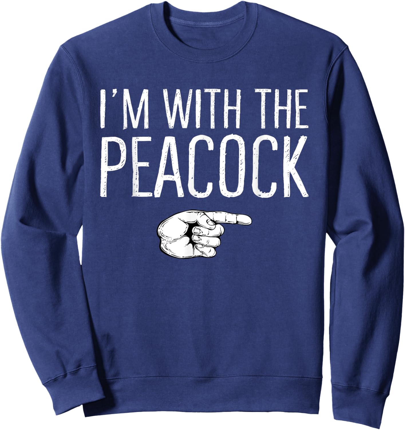 I'm With The Peacock Matching Costume Lazy Halloween Party Sweatshirt - Sweatshirt | Navy