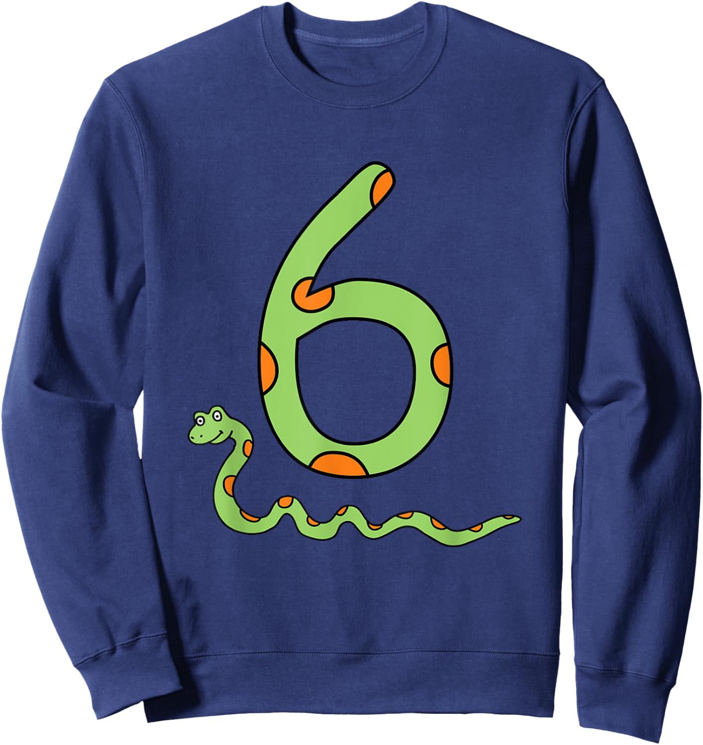 Snake Birthday Boy Kids Reptile Animal Number 6 6th Bday Sweatshirt - Sweatshirt | Navy