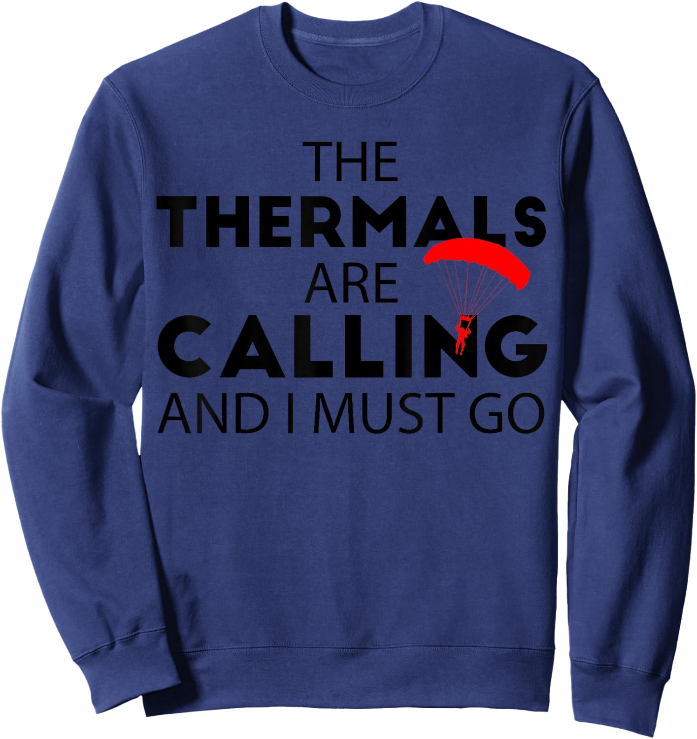 Paragliding Shirt | Paraglider in a Thermal Pilot Sweatshirt - Sweatshirt | Navy