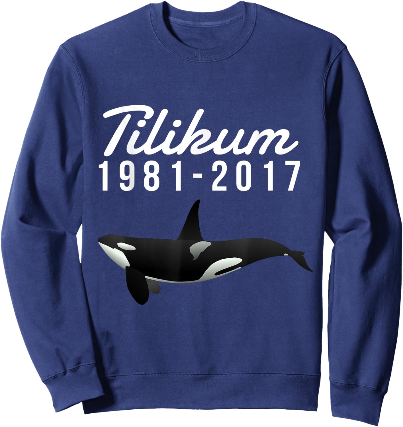 Free Tilikum Save the Orca Killer Whale Sweatshirt - Sweatshirt | Navy