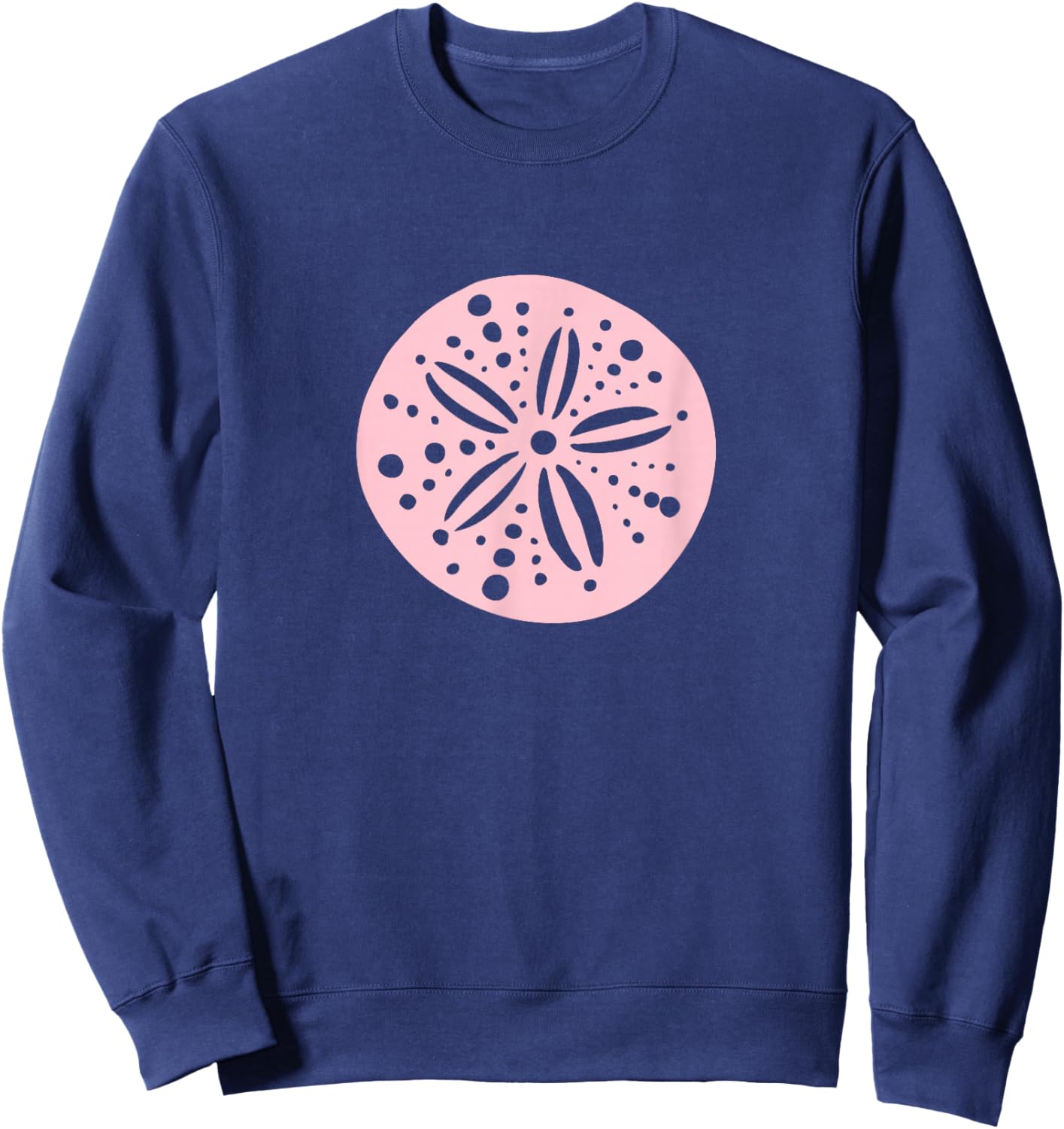 Pink Silver Sand Dollar Nautical Beachy Summer Sweatshirt - Sweatshirt | Navy