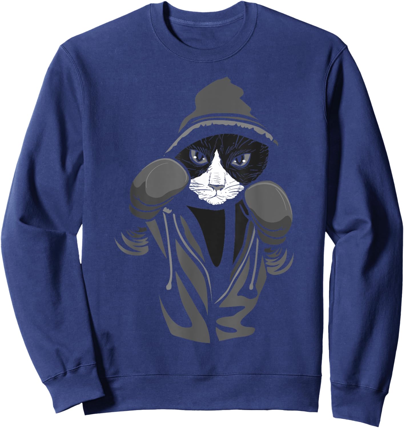 Cat Boxing | Creative Animal Lovers Cool Boxer Gift Sweatshirt - Sweatshirt | Navy