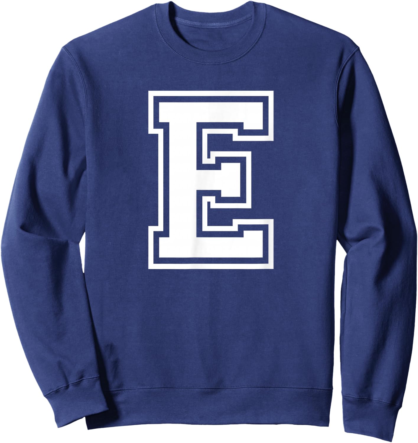 Letter E Name Initial Varsity Alphabet Monogram Sweatshirt - Sweatshirt | Navy