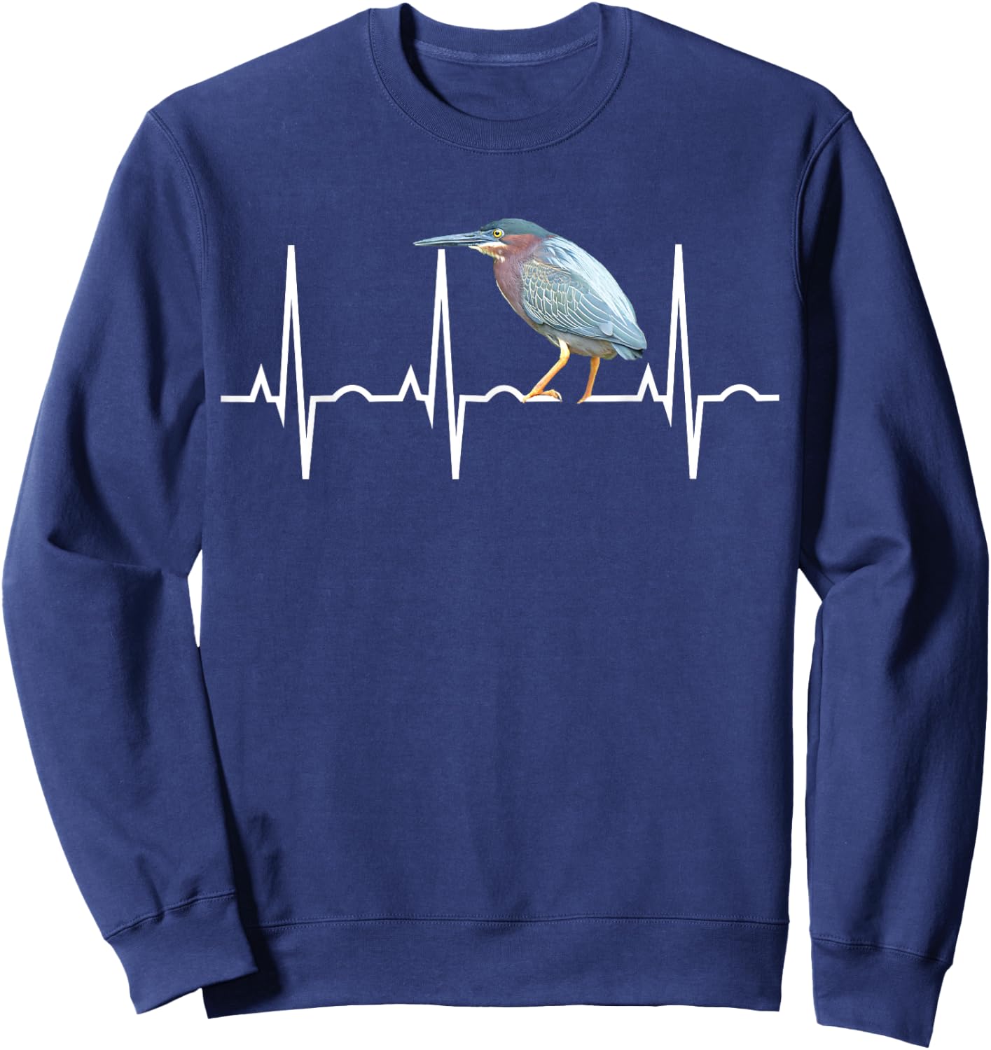 Green Heron Shirt - Green Heron Birder Gift Sweatshirt - Sweatshirt | Navy