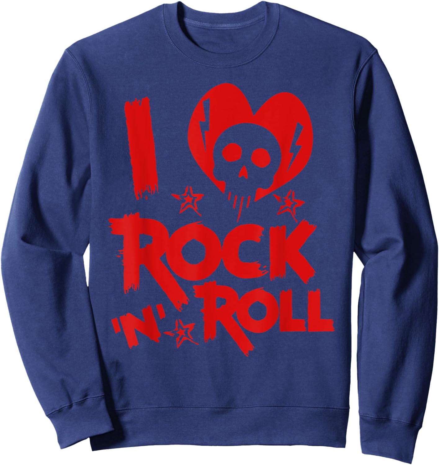 I Love Rock N Roll Rock Music Lover Gift Sweatshirt - Sweatshirt | Navy