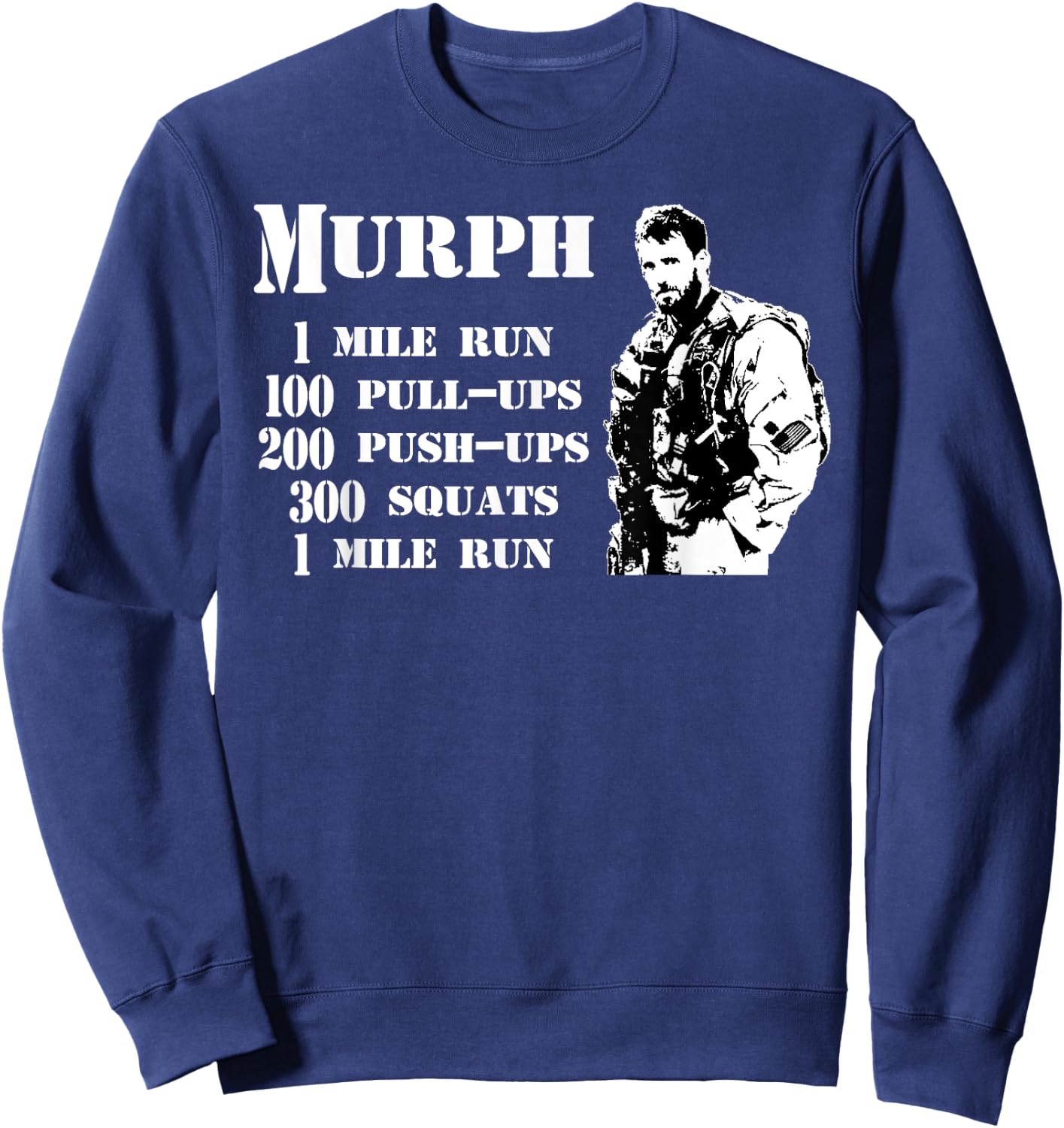 Murph Workout Exercise Challenge Patriotic WOD Gift Sweatshirt - Sweatshirt | Navy