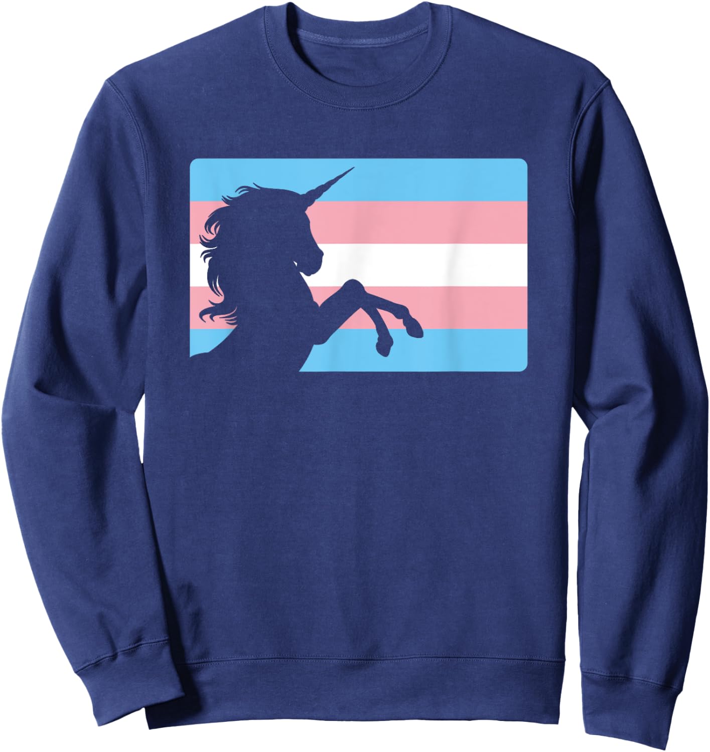 Transgender Unicorn Gift Trans Pride Flag Men Women Kids Sweatshirt - Sweatshirt | Navy