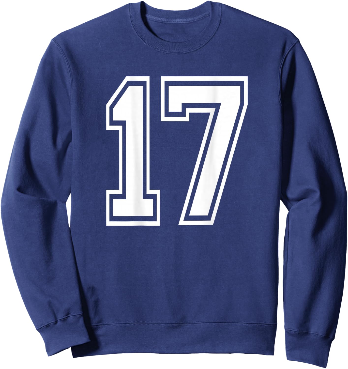 Number 17 Sports Player Number BACK Of Shirt Only Sweatshirt - Sweatshirt | Navy
