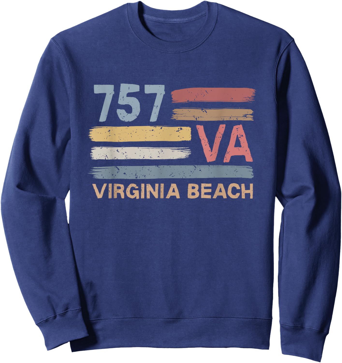 Retro Virginia Beach Area Code 757 Residents State Virginia Women Kids Sweatshirt - Sweatshirt | Navy