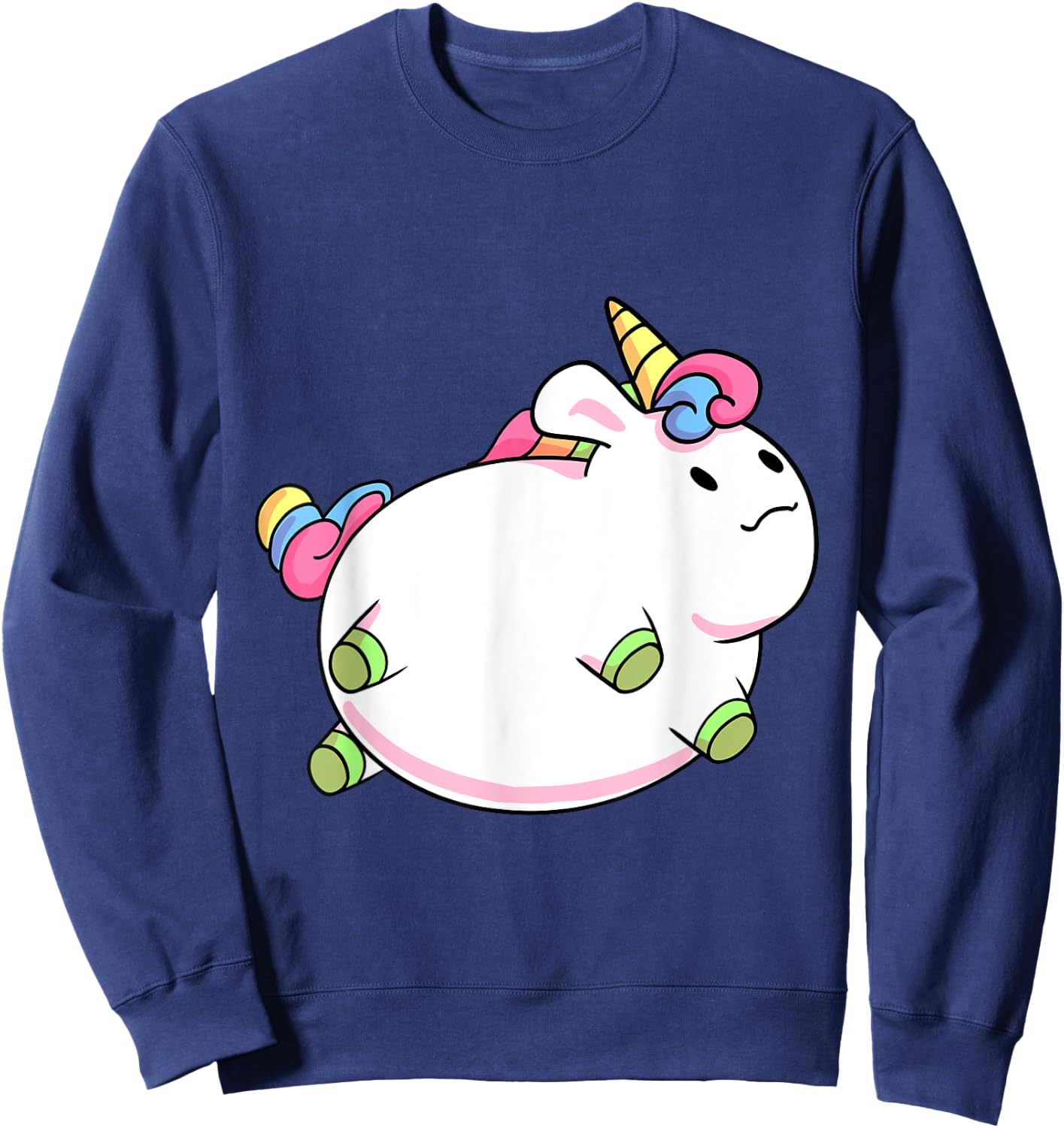 Chubby Unicorn Cute Fluffy Fat Magical Animal Girls Gift Sweatshirt - Sweatshirt | Navy