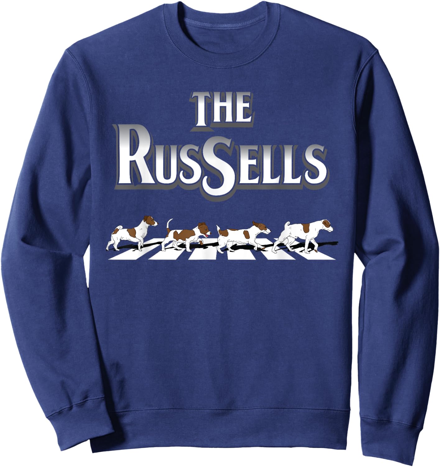 Jack Russells Funny Jack Russell Terrier JRT Dog Crosswalk Men Women Girls Kids Sweatshirt - Sweatshirt | Navy