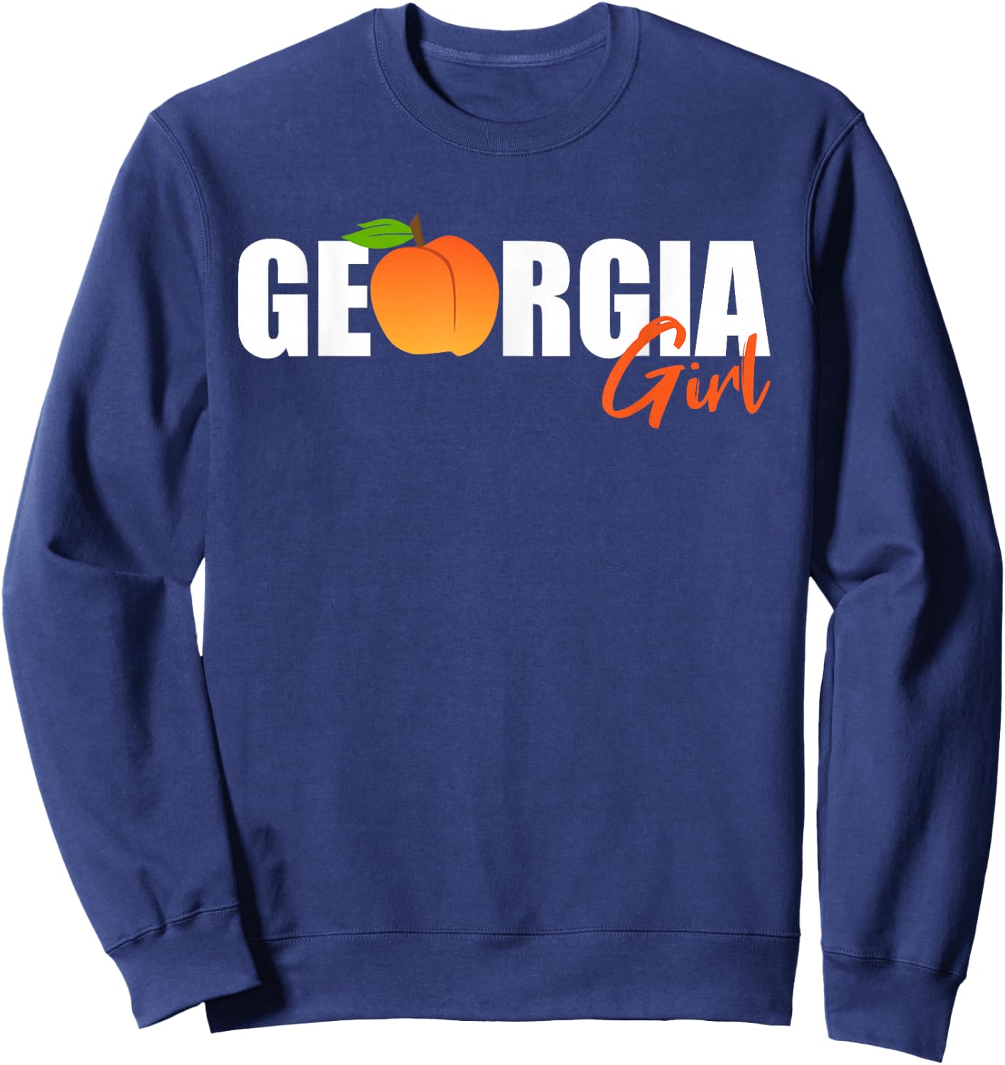 Georgia Girl-Georgia Peach-State Of Georgia Sweatshirt - Sweatshirt | Navy