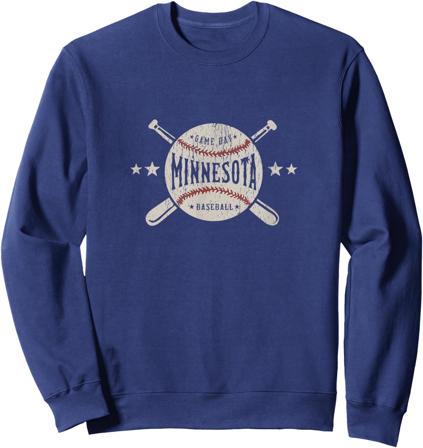 Minnesota MN Vintage Baseball Sweatshirt - Sweatshirt | Navy