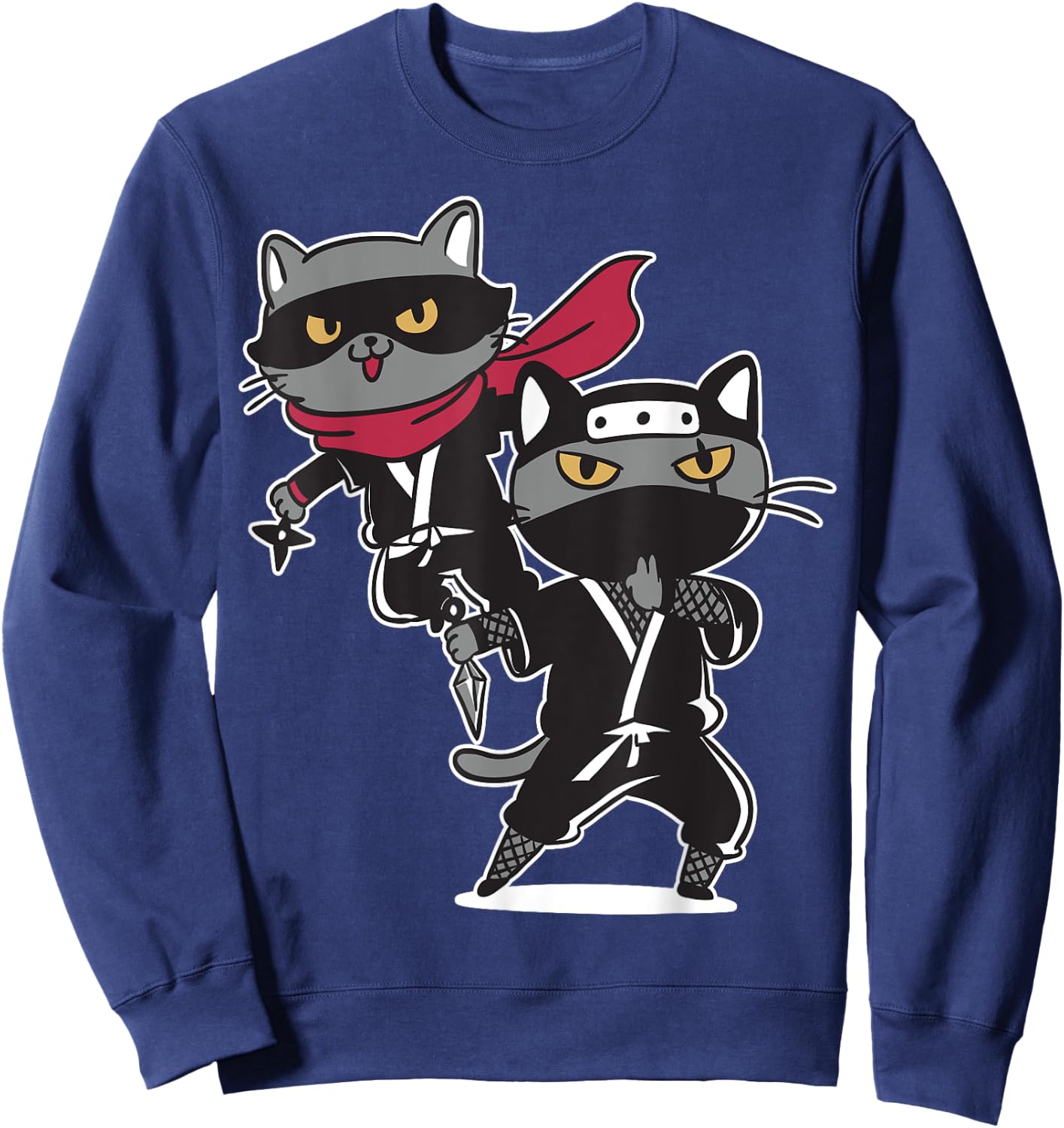 Cat Ninja Shirts for Boys Girls Men Women Kids Sweatshirt - Sweatshirt | Navy