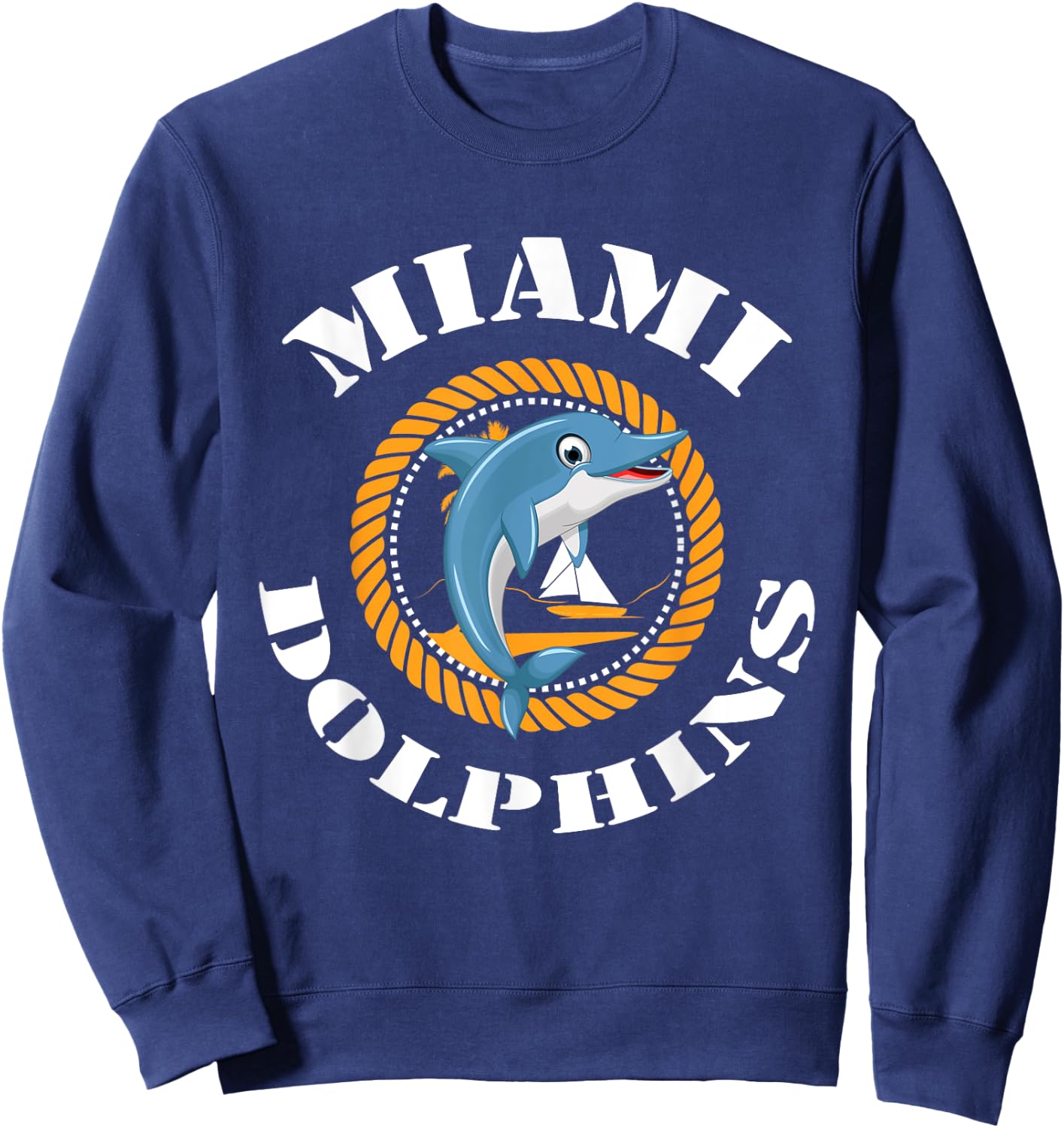 Retro Miami Dolphin Vintage Cute Sweatshirt - Sweatshirt | Navy