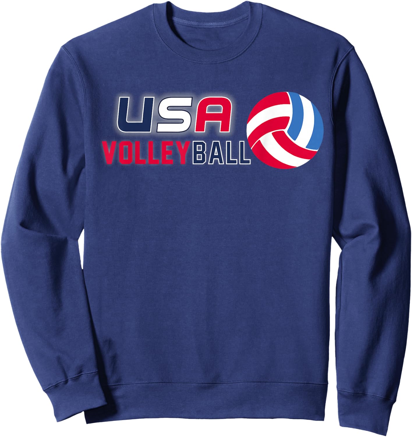 USA Flag Volleyball Shirt: Men and Women's Volleyball Sweatshirt - Sweatshirt | Navy