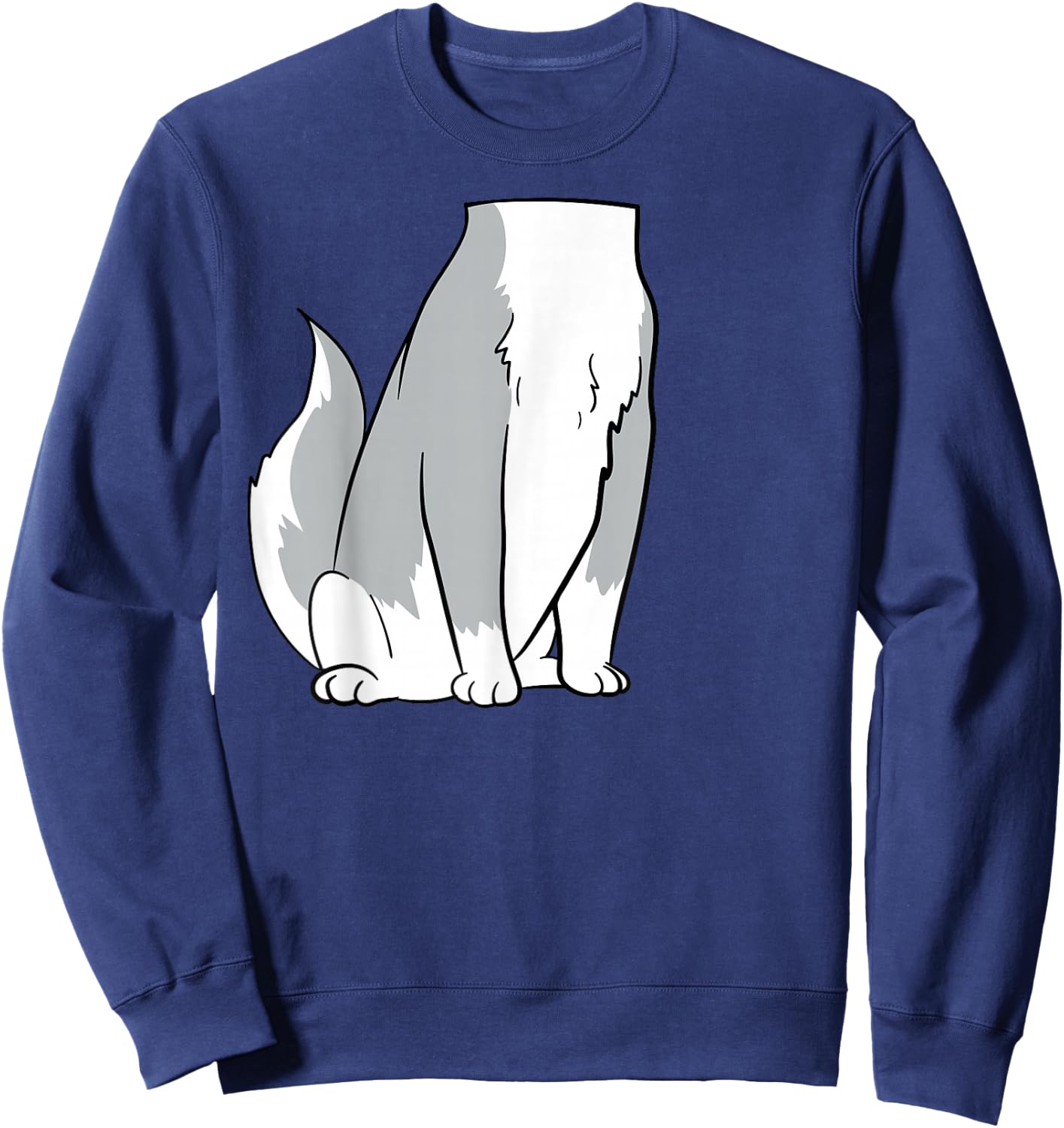 Siberian Husky Dog Body Costume Easy Halloween Cute Puppy Sweatshirt - Sweatshirt | Navy