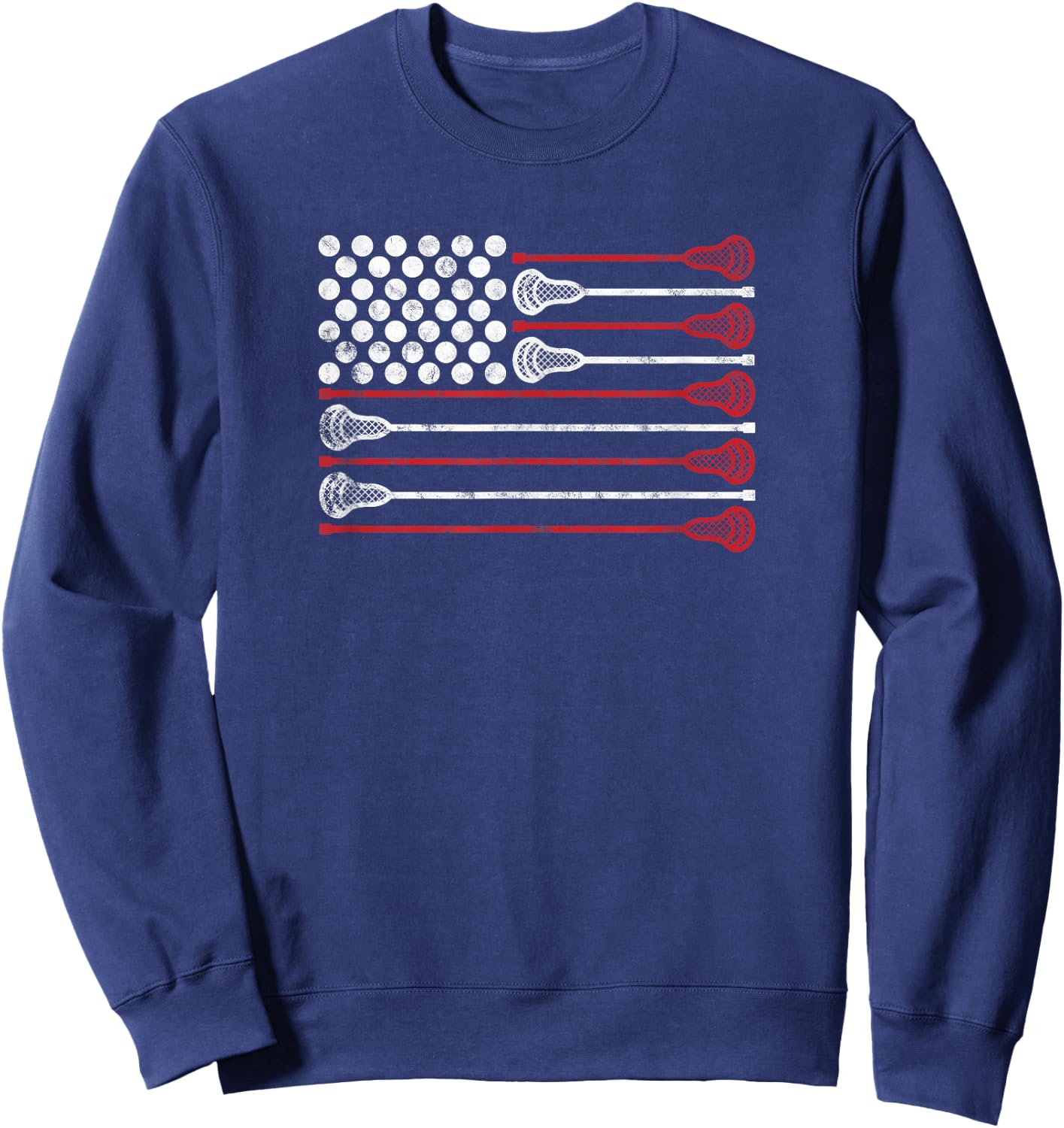 Lacrosse USA Flag Lax Shirt Sweatshirt - Sweatshirt | Navy