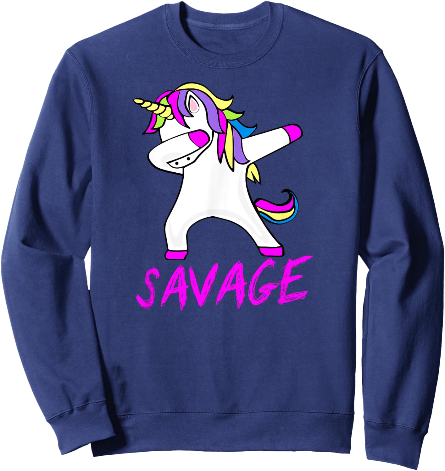 Savage Unicorn Shirt for Youth Adult Women Girls Sweatshirt - Sweatshirt | Navy