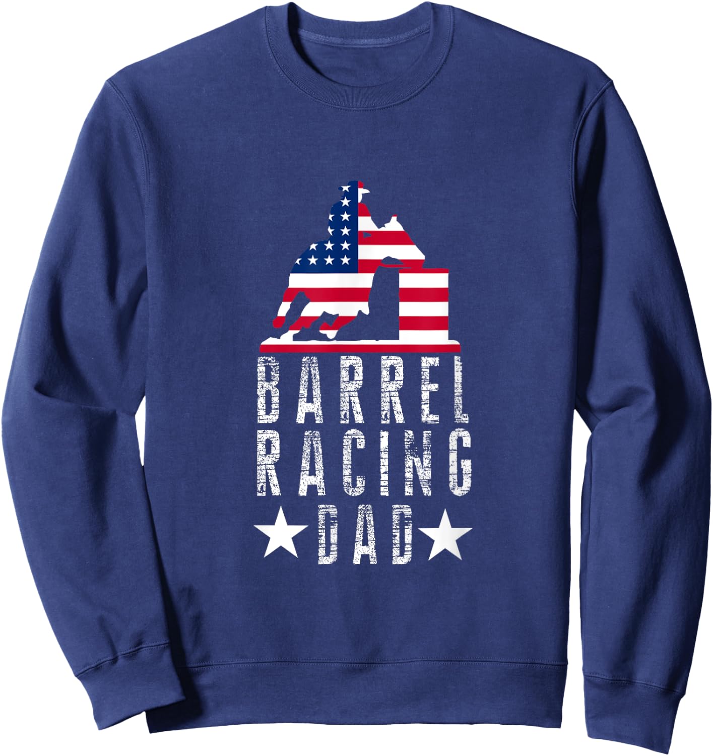 American Pride - Barrel Racing Dad Sweatshirt - Sweatshirt | Navy