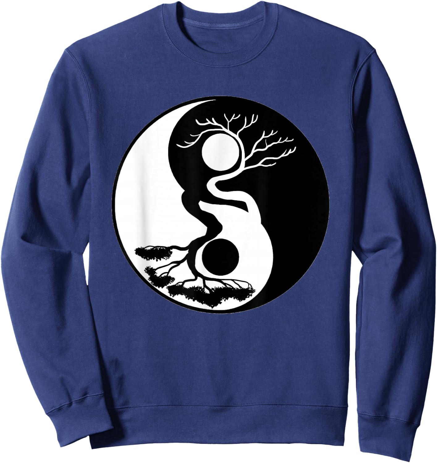 Bonsai Tree Yin Yang Symbol Nature Harmony Balance Life Gift Sweatshirt - Sweatshirt | Navy