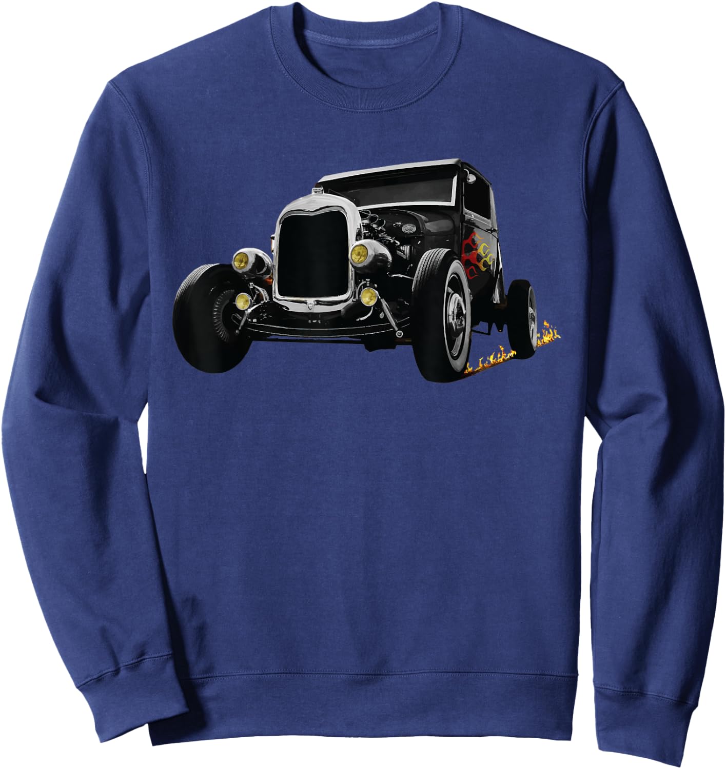 Hot Rod Car Retro Vintage Race Hotrod Rat Rod Classic Dad Sweatshirt - Sweatshirt | Navy