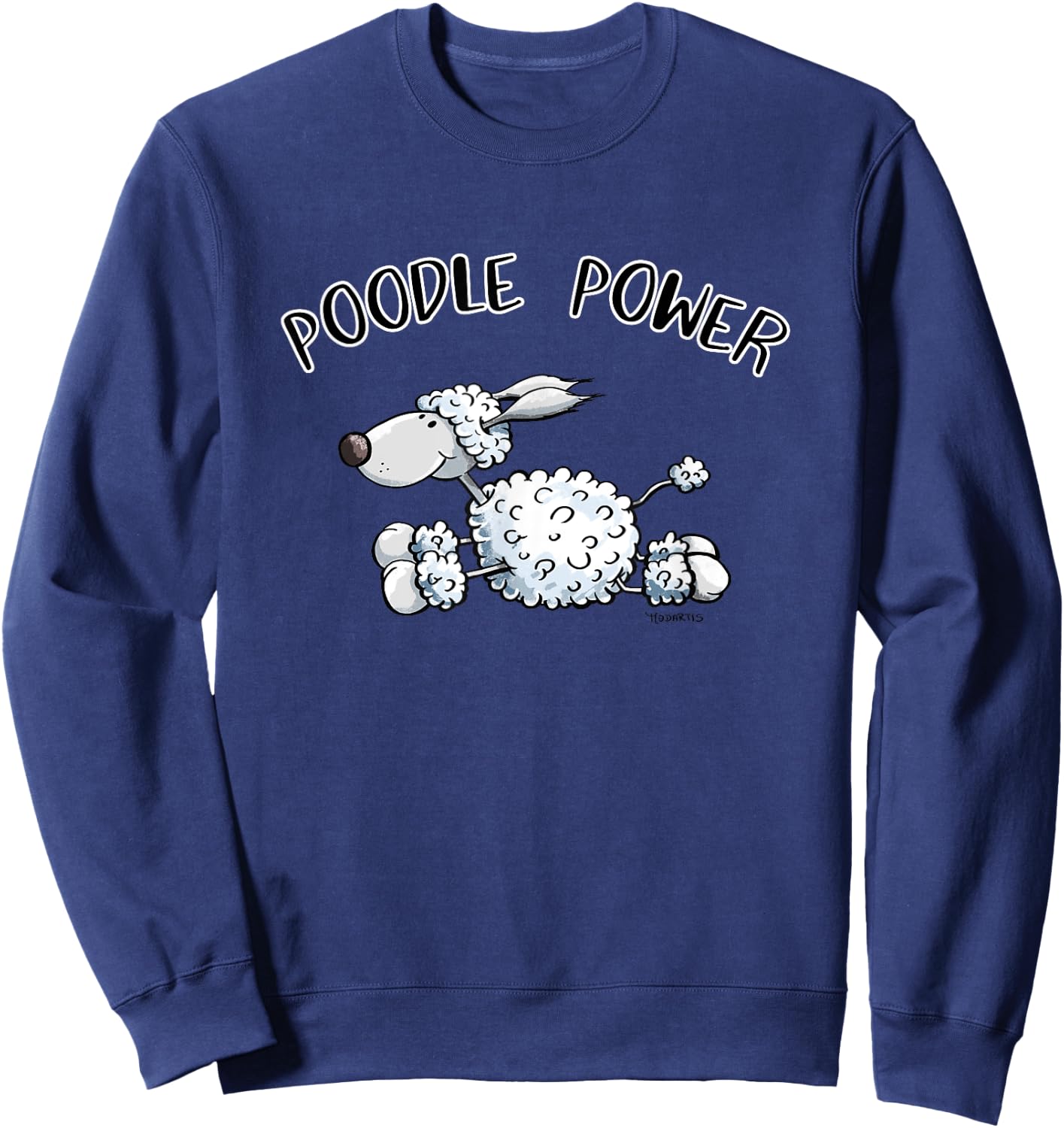 Poodle Power I Dogs Gift Women Kids Men Sweatshirt - Sweatshirt | Navy