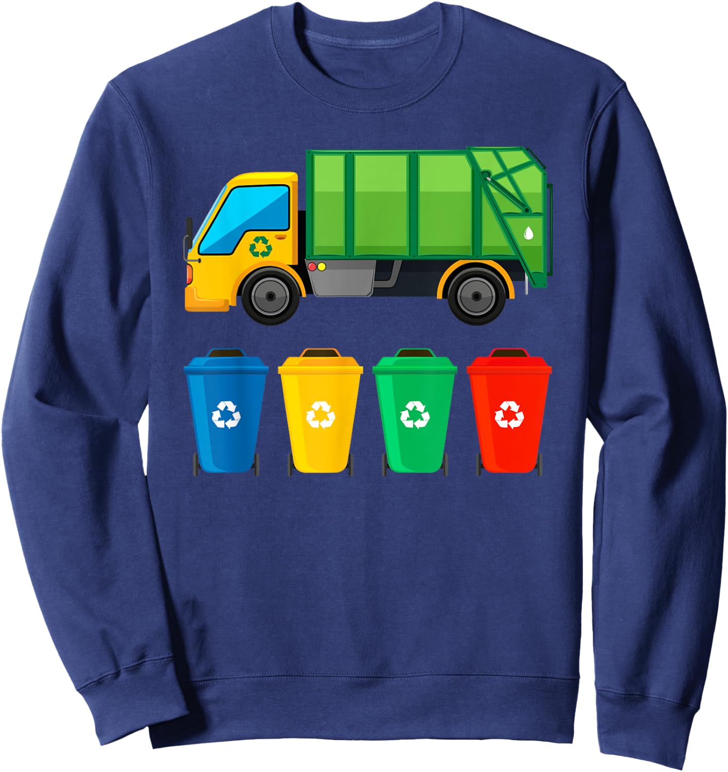 Recycling Trash Truck Shirt Gift Sweatshirt - Sweatshirt | Navy