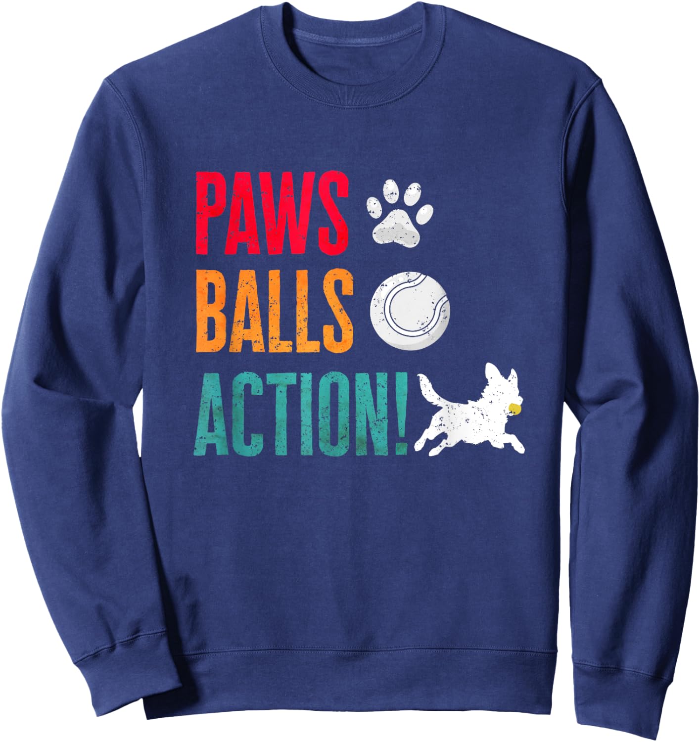 Flyball Dog Sport Flyball Paws Balls Action Flyball Sweatshirt - Sweatshirt | Navy