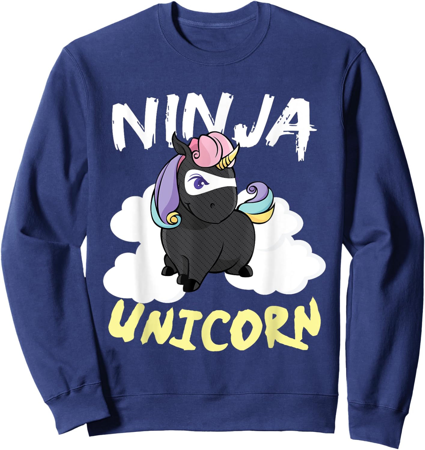 Funny Ninja Unicorn Martial Arts Unicorn Lover Gift Sweatshirt - Sweatshirt | Navy