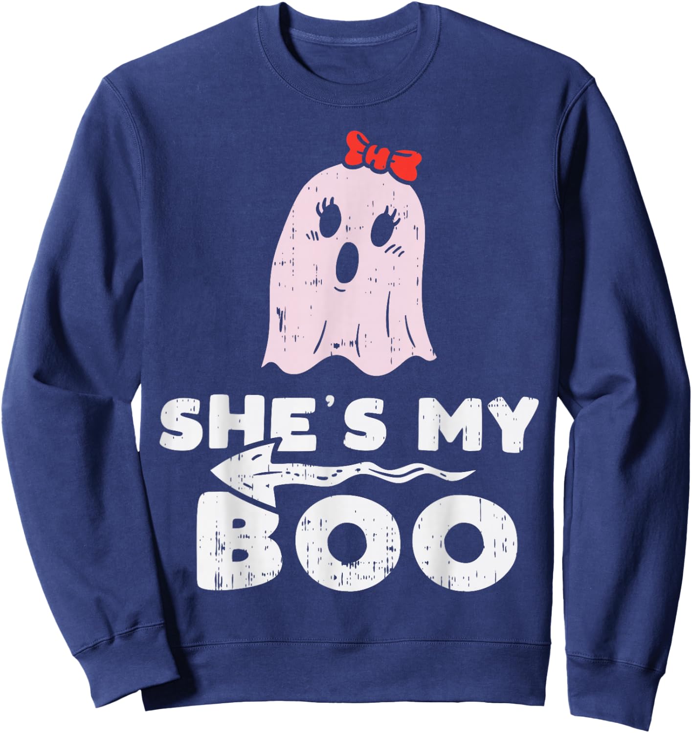 Shes My Boo Cute Matching Couple Halloween Costume Boyfriend Sweatshirt - Sweatshirt | Navy