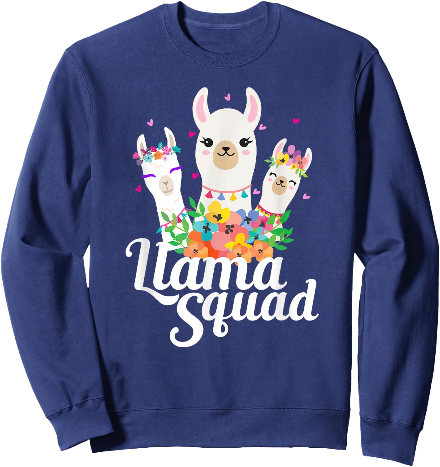 Llama Squad Funny Cute Llama Matching Sweatshirt - Sweatshirt | Navy