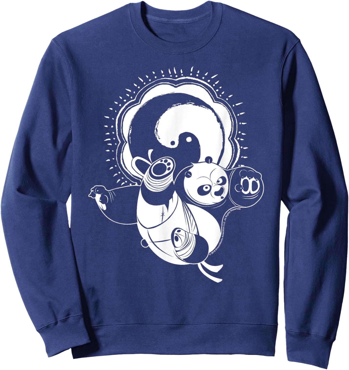 Kung Fu Panda Master Po Action Pose Portrait Stamp Sweatshirt - Sweatshirt | Navy
