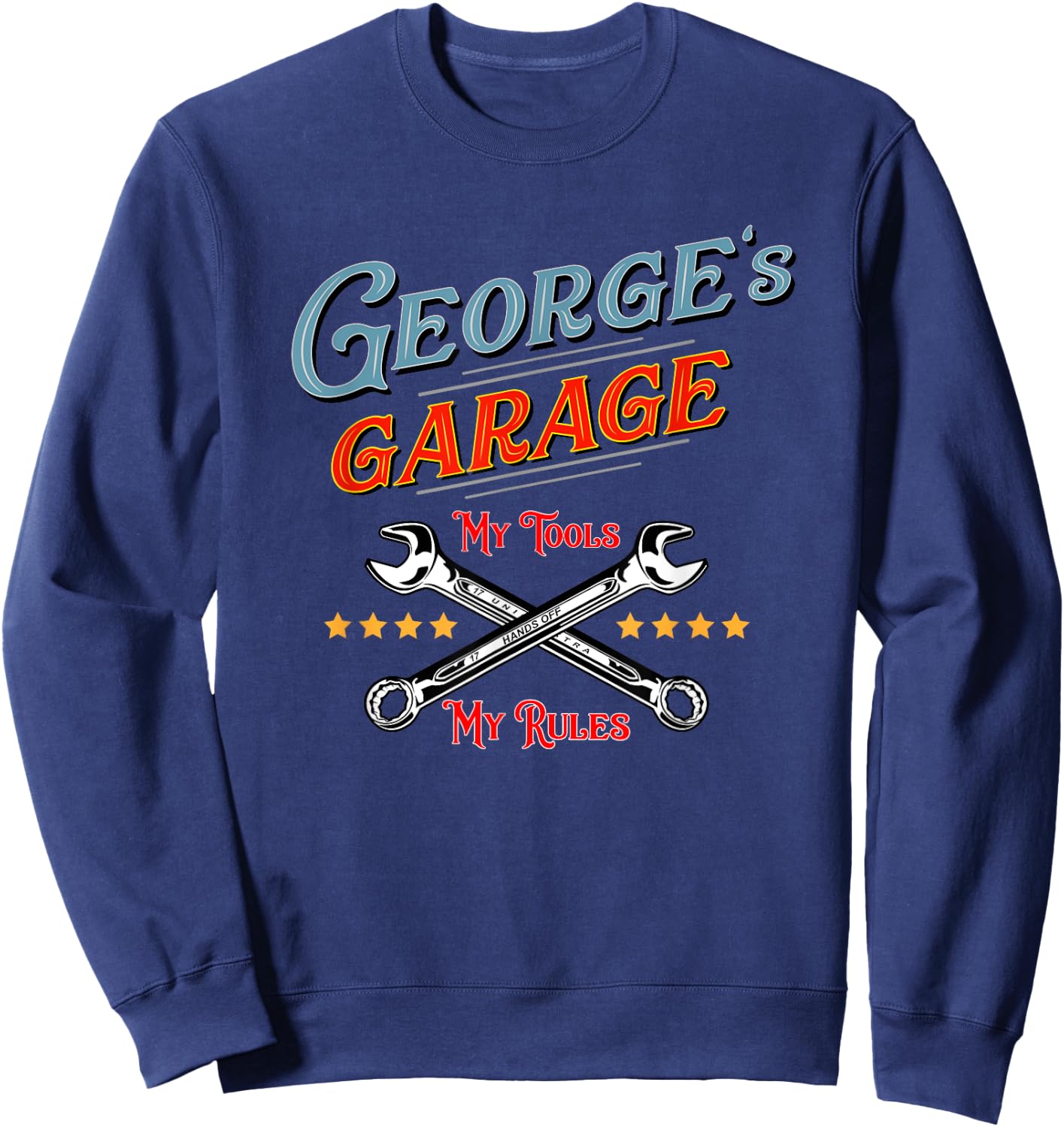 GEORGE'S GARAGE fun design boys mechanic Sweatshirt - Sweatshirt | Navy