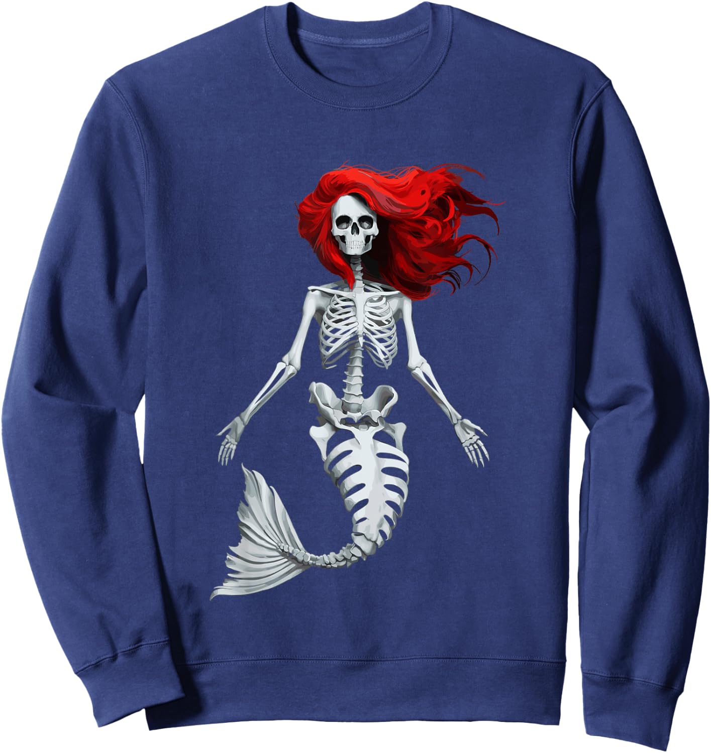 Skeleton Mermaid Halloween Sweatshirt - Sweatshirt | Navy