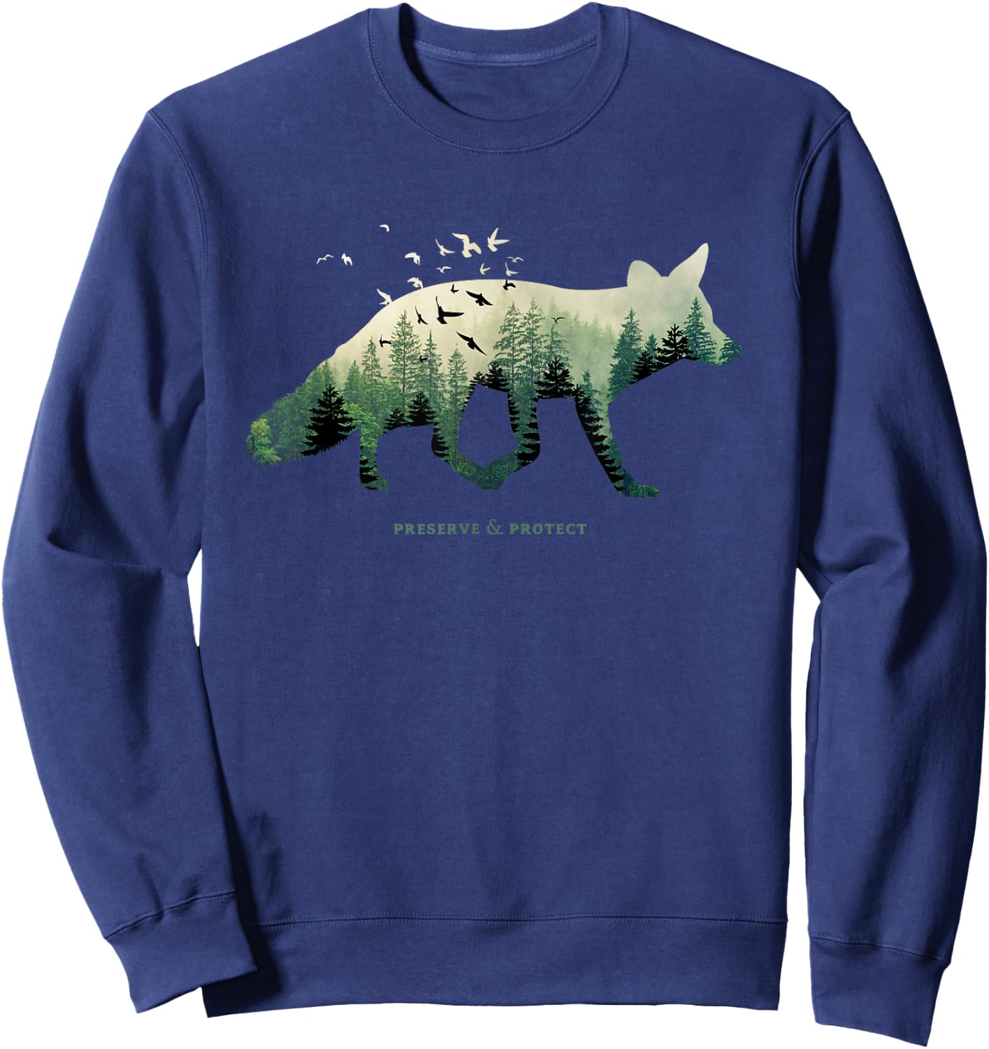 Preserve & Protect Vintage National Park Fox Forest Sweatshirt - Sweatshirt | Navy