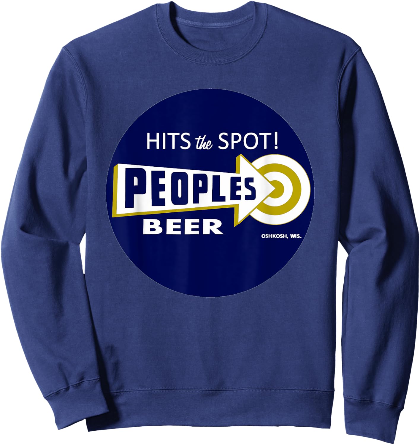 Vintage Wisconsin People's Beer logo Sweatshirt - Sweatshirt | Navy