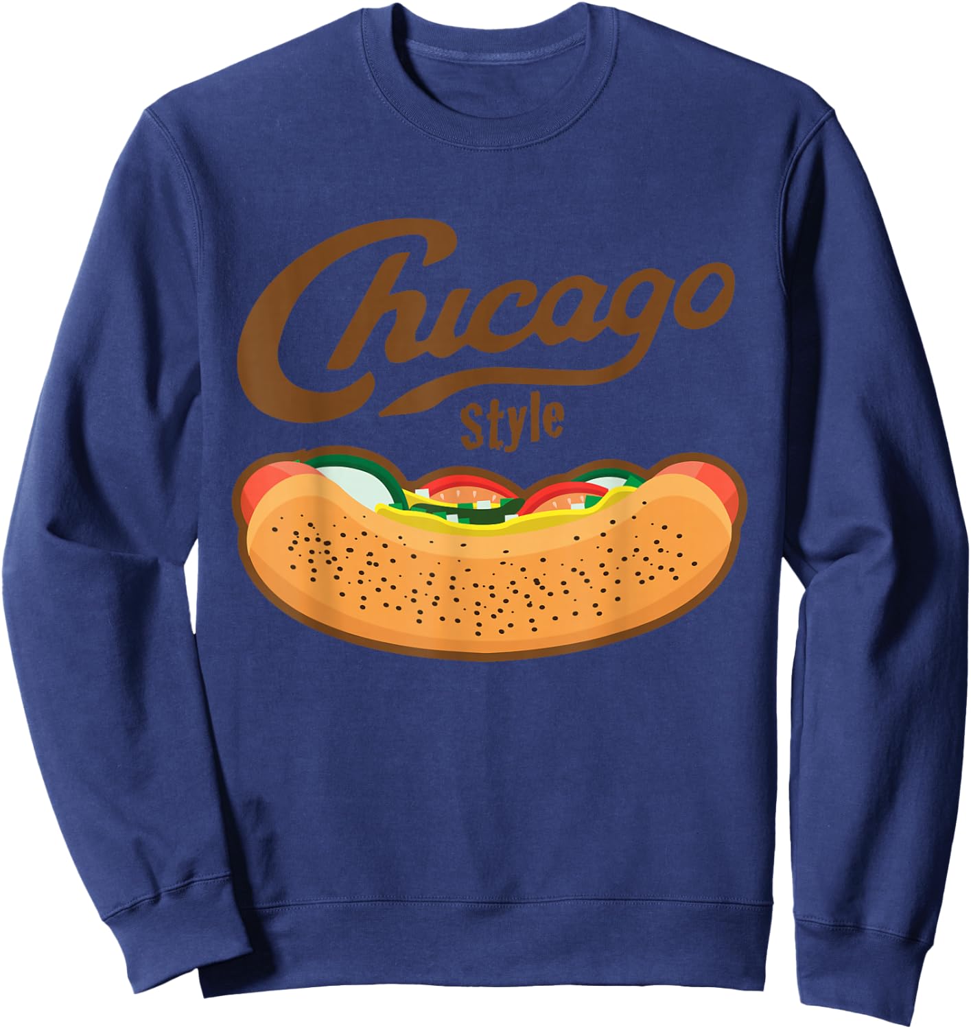 Chicago Style Hot Dog Summer Sweatshirt - Sweatshirt | Navy