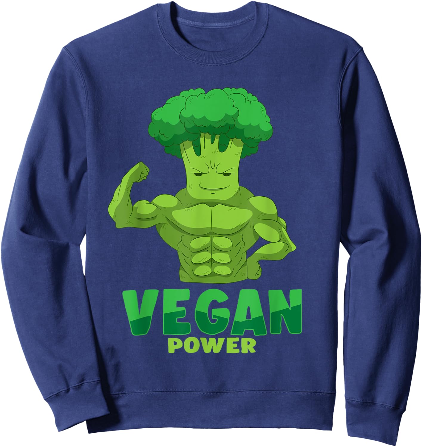 Vegan T shirt - Vegan Plant Power Lifter Sweatshirt - Sweatshirt | Navy