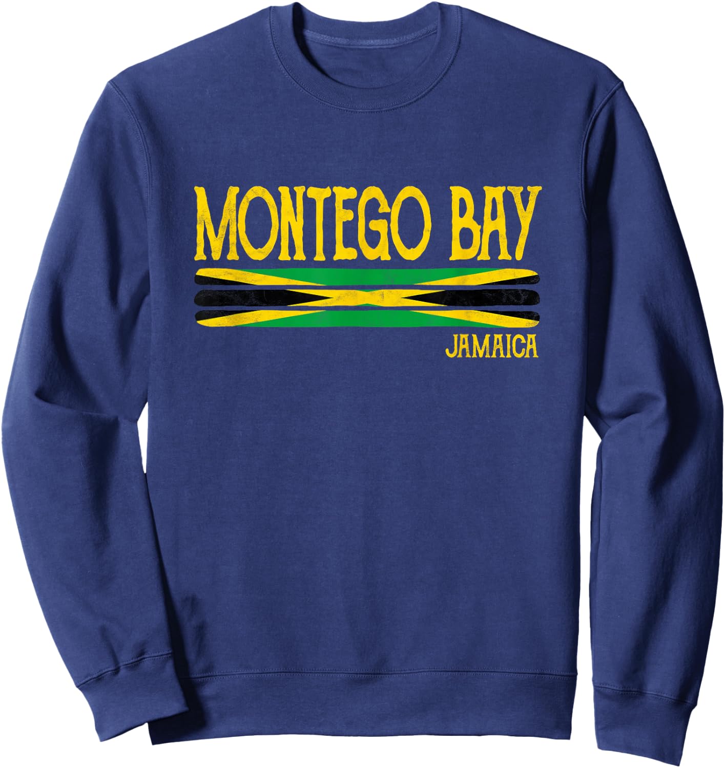 Montego Bay Jamaica Jamaican Flag Gift Souvenir Sweatshirt - Sweatshirt | Navy