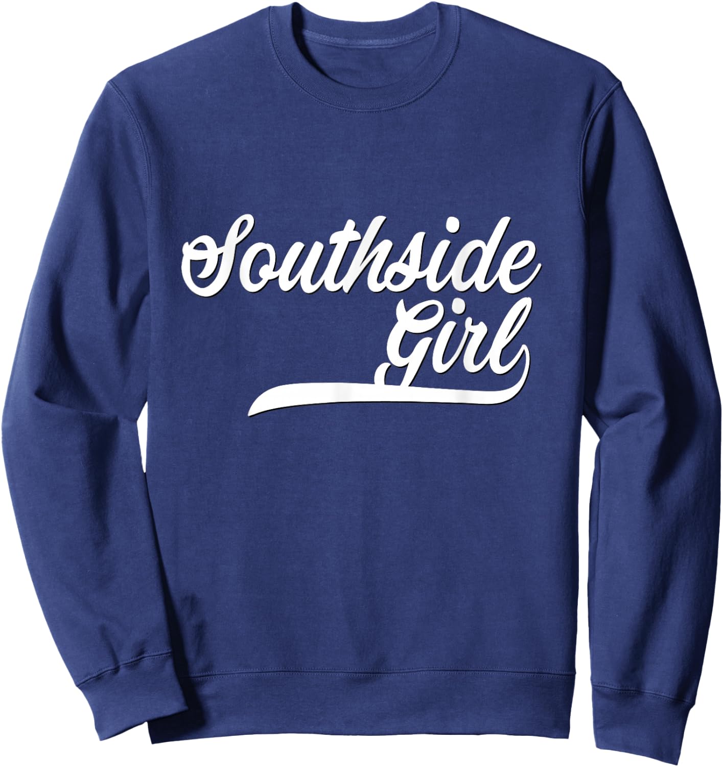 Southside Girl Shirt White Script Sweatshirt - Sweatshirt | Navy